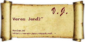 Veres Jenő névjegykártya
